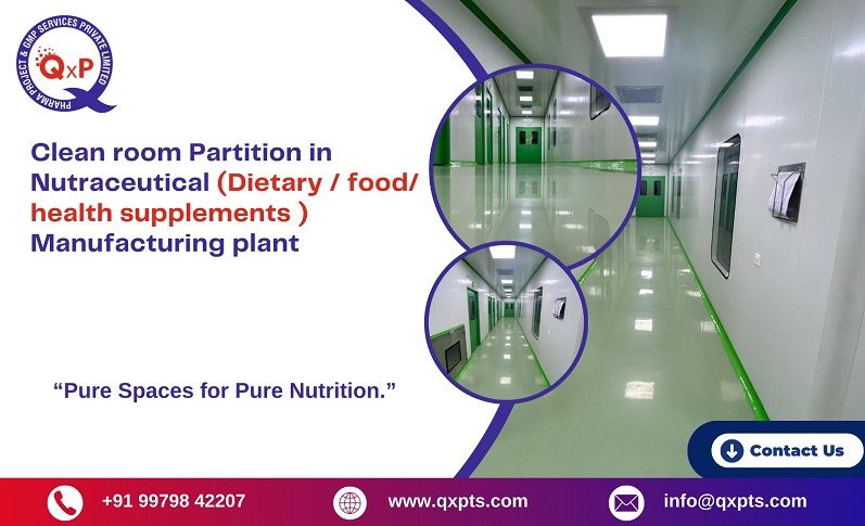 clean room partition in nutraceutical manufacturing plant in india gujarat ahmedabad