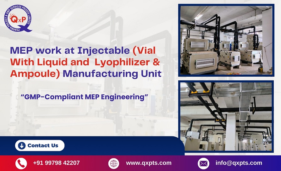 mep work at injectable manufacturing unit in india gujarat ahmedabad