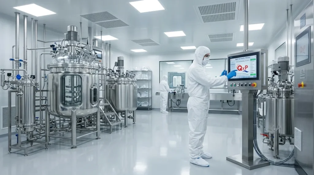 QxP enginnerrs Checking Pharma Plant 